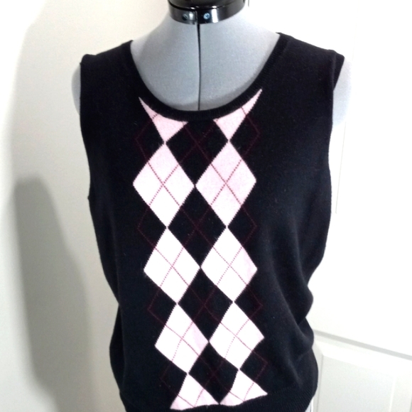 East 5th/Chico Sz Sm Black & Pink Vest Top - Picture 1 of 5